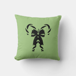 Candy Canes with Pine Needles & Bow Kussen