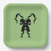 Candy Canes with Pine Needles & Bow Papieren Bordje (Voorkant)