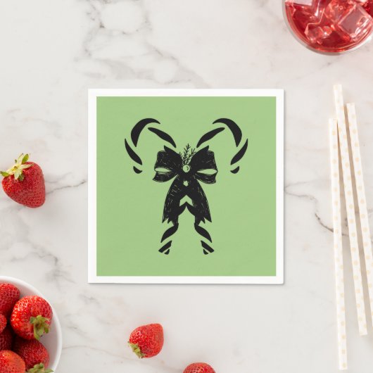 Candy Canes with Pine Needles & Bow Servet (Insitu)