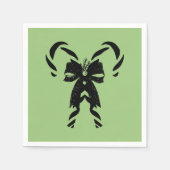Candy Canes with Pine Needles & Bow Servet (Voorkant)