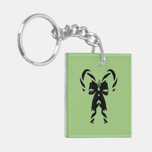 Candy Canes with Pine Needles & Bow Sleutelhanger (Voorkant Links)