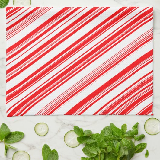 Candy Canes Xmas Rood Wit Vakantie 4Lyn Theedoek (Gevouwen)