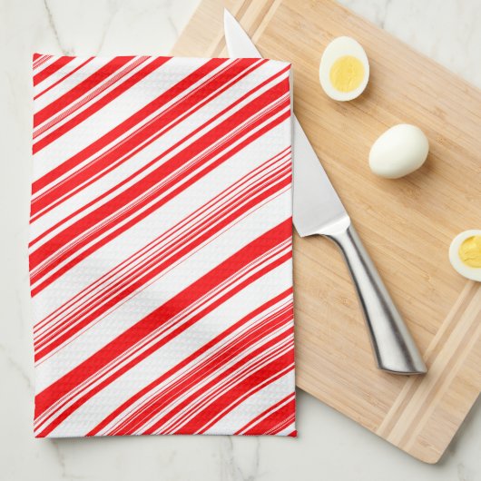Candy Canes Xmas Rood Wit Vakantie 4Lyn Theedoek (Quarter Fold)