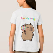 Candy Capybara – Mooie Lollypop Kinder T-shirt (Achterkant)