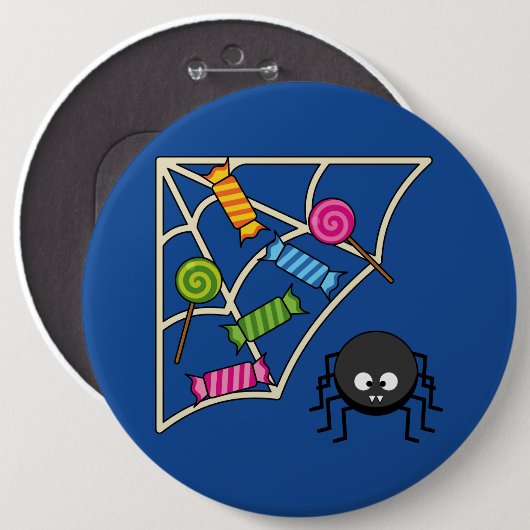 Candy Catcher Spider Ronde Button 6,0 Cm (Voorkant /achterkant)