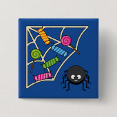 Candy Catcher Spider Vierkante Button 5,1 Cm (Voorkant)
