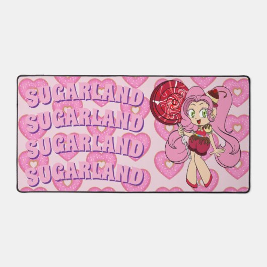 Candy Chibi with Heart-Shaped Dounts Desk Mat (Voorkant)