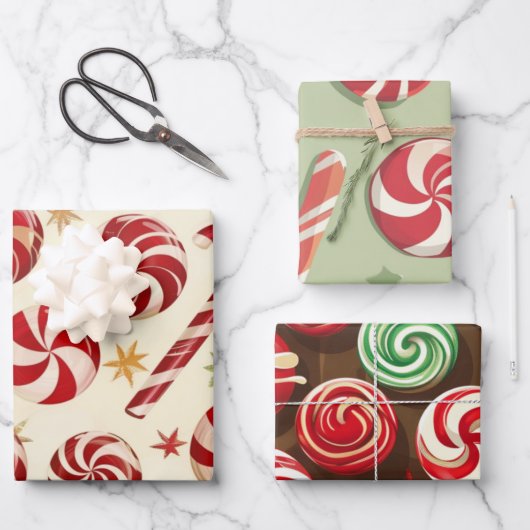 Candy Christmas Sweet Holiday Inpakpapier Vel (Voorkant)