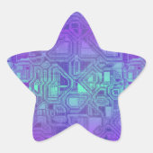 candy circuits - berry blue : ster sticker (Voorkant)
