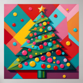 Candy Colored  Pop Art Geometric Design of a Chris Poster