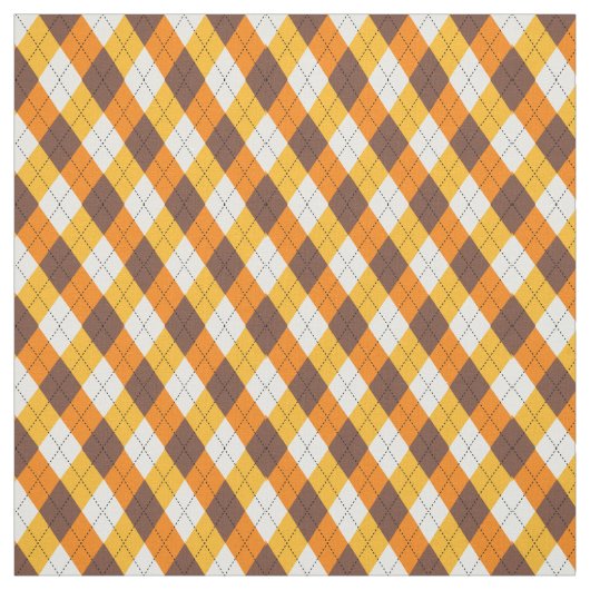 Candy Corn Argyle Herfst Diamant Patroon Stof (Swatch)