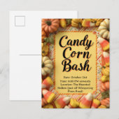Candy Corn Bash Halloween Party Uitnodiging Briefkaart (Voorkant / Achterkant)