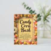 Candy Corn Bash Halloween Party Uitnodiging Briefkaart (Staand voorkant)