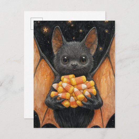 Candy Corn Bat Briefkaart (Voorkant / Achterkant)