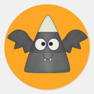 Candy Corn Bat Ronde Sticker
