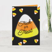 Candy Corn behandelt Halloween Kaart (Voorkant)