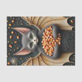 Candy Corn Cat Bat Decoupage Tissuepapier