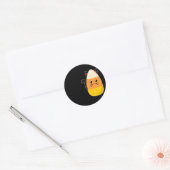 Candy Corn Cat Halloween Ronde Sticker (Envelop)