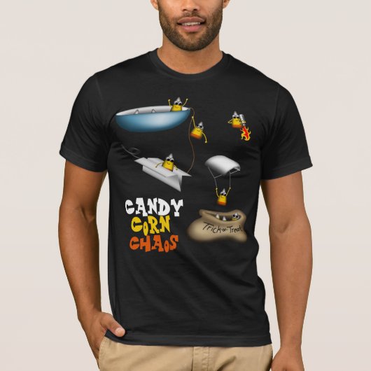 Candy Corn Chaos - Funny Halloween Shirt (Voorkant)