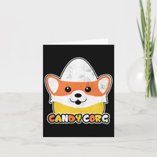Candy Corn Corgi Halloween Hond Snoepgoed Corg Man Kaart (Voorkant)