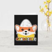 Candy Corn Corgi Halloween Hond Snoepgoed Corg Man Kaart (Gele Bloem)