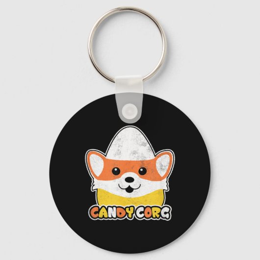 Candy Corn Corgi Halloween Hond Snoepgoed Corg Man Sleutelhanger (Voorkant)