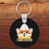 Candy Corn Corgi Halloween Hond Snoepgoed Corg Man Sleutelhanger (Voorkant)