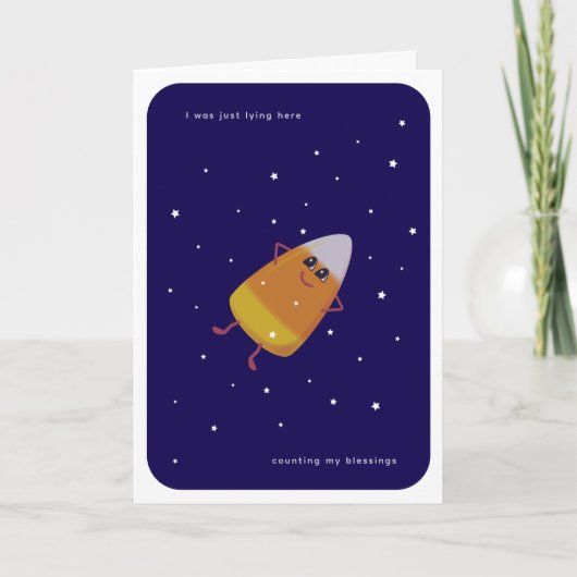 Candy Corn "Counting My Blessings" Thanksgiving Feestdagen Kaart (Voorkant)