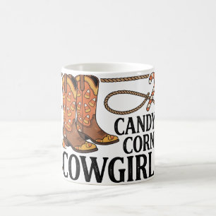 Candy Corn Cowgirl Westers Halloween Koffiemok