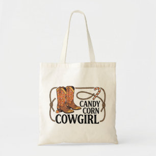 Candy Corn Cowgirl Westers Halloween Tote Bag