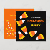Candy Corn Craze Halloween Party Invitation Kaart (Voorkant / Achterkant)