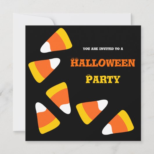 Candy Corn Craze Halloween Party Invitation Kaart (Voorkant)