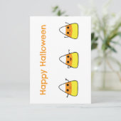Candy Corn Cute Happy Halloween Wenskaart Kaart (Staand voorkant)