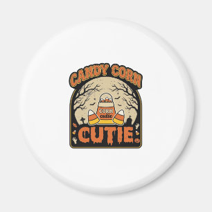 Candy Corn Cutie Vintage Halloween Vector Ontwerp_ Magneet