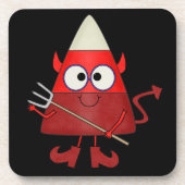 Candy Corn Devil Halloween Drankjes Onderzetter (Voorkant)