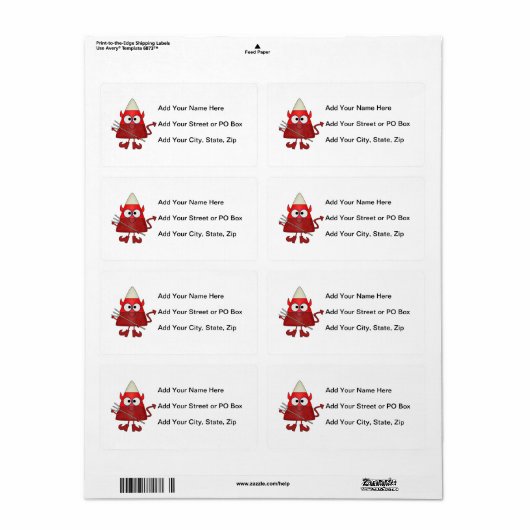 Candy Corn Devil Halloween Etiket (Full Sheet)