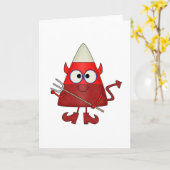 Candy Corn Devil Halloween Kaart (Gele Bloem)