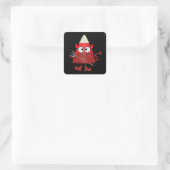 Candy Corn Devil Halloween Vierkante Sticker (Tas)