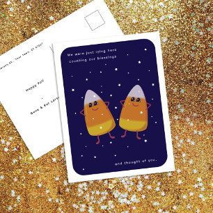 Candy Corn Duo "Onze Zegeningen Tellen" Herfst Feestdagenkaart