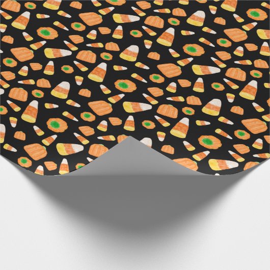 Candy Corn en Pomkins Wrapping Paper Cadeaupapier (Hoek)