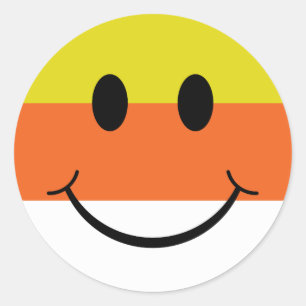 Candy Corn Face Ronde Sticker