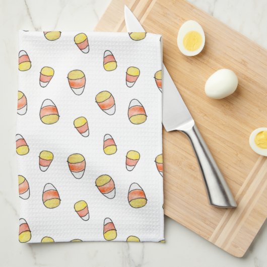 Candy Corn Fall autumn kitchen towel Theedoek (Quarter Fold)