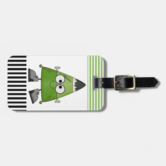 Candy Corn Frankenstein Halloween Bagagelabel (Voorkant horizontaal)