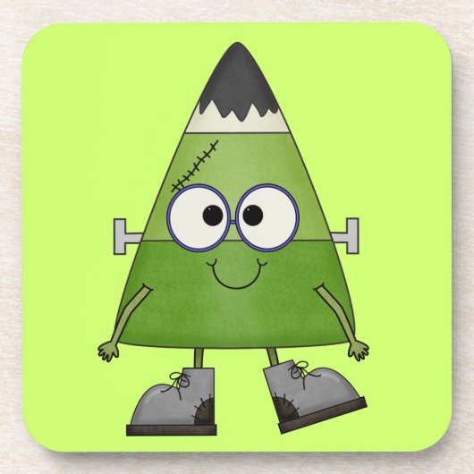 Candy Corn Frankenstein Halloween Bier Onderzetter (Voorkant)