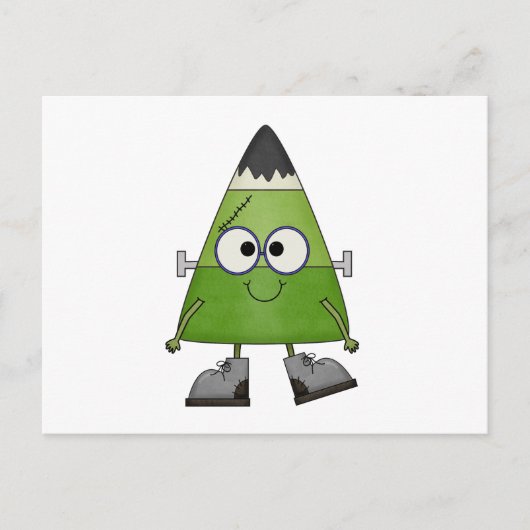 Candy Corn Frankenstein Halloween Briefkaart (Voorkant)