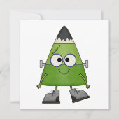 Candy Corn Frankenstein Halloween Kaart (Voorkant)