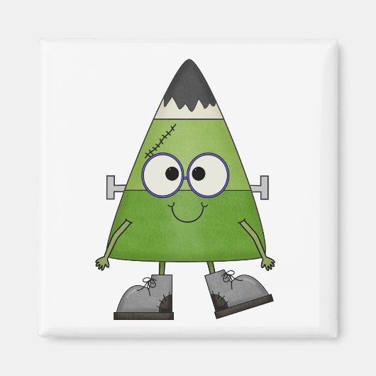 Candy Corn Frankenstein Halloween Magneet (Voorkant)