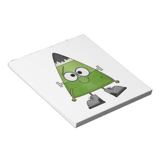 Candy Corn Frankenstein Halloween Notitieblok (Schuin)