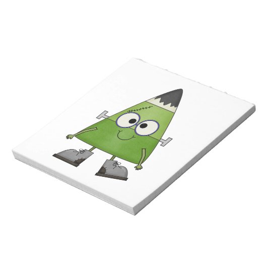 Candy Corn Frankenstein Halloween Notitieblok (Linkerzijde)