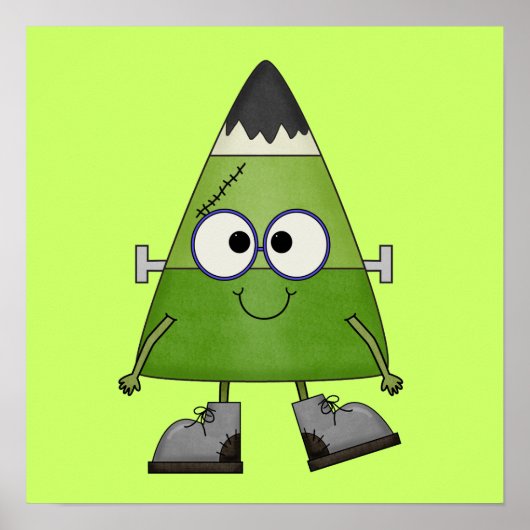 Candy Corn Frankenstein Halloween Poster (Voorkant)